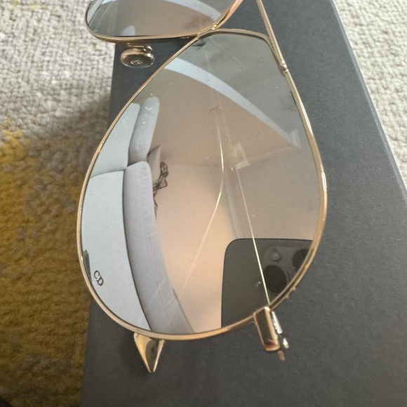 CHRISTIAN DIOR Silver Aviator Sunglasses stellaire NEW - Picture 6 of 6